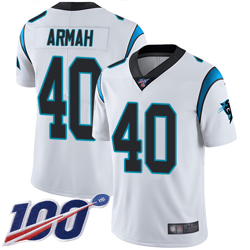 Carolina Panthers Limited White Youth Alex Armah Road Jersey NFL Football #40 100th Season Vapor Untouchable